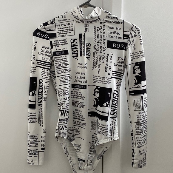 Newspaper Bodysuit - Picture 1 of 2